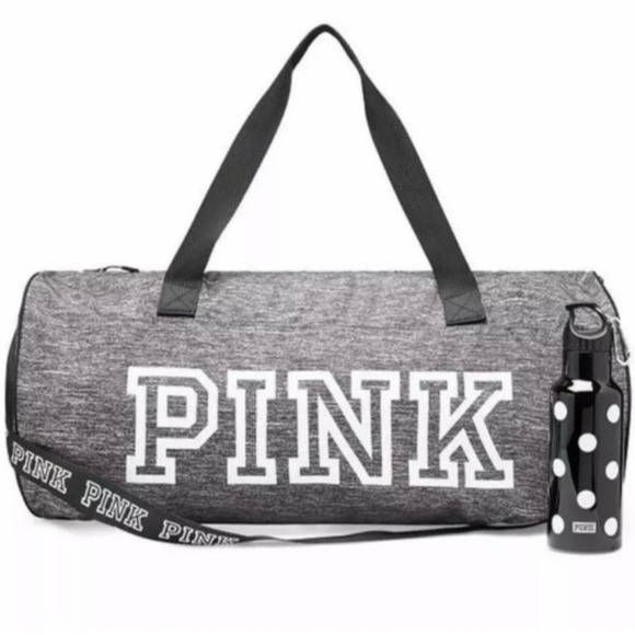 PINK Victoria's Secret Handbags - PINK Victoria's Secret Logo Duffle + Water Bottle